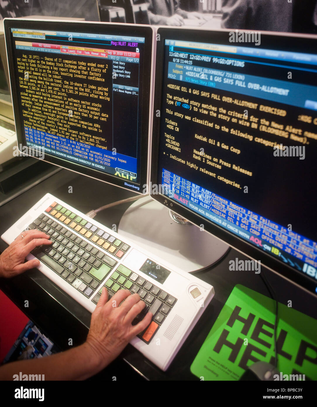 Terminal Bloomberg et le clavier Photo Stock - Alamy
