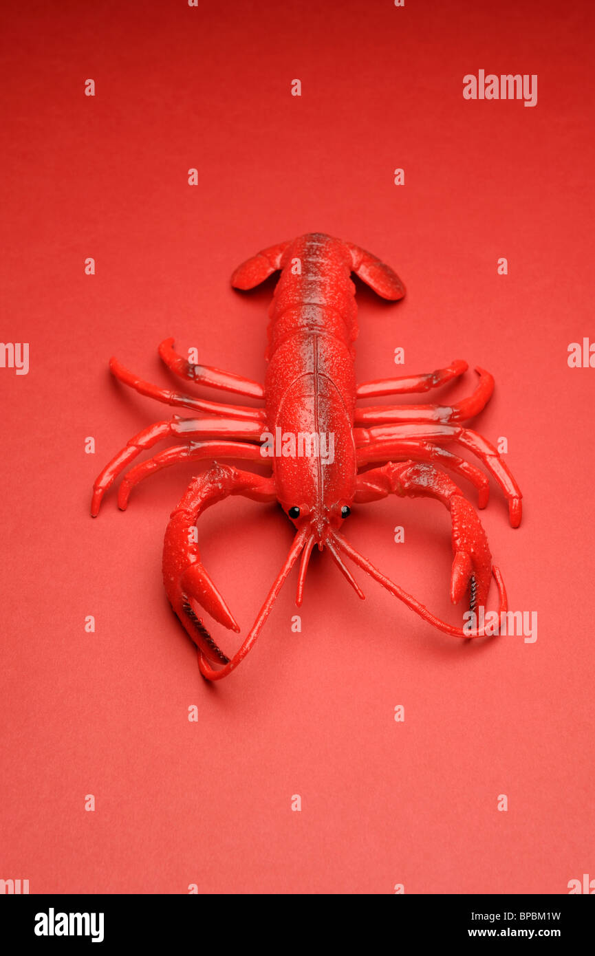 Jouet rouge homard en plastique Photo Stock - Alamy