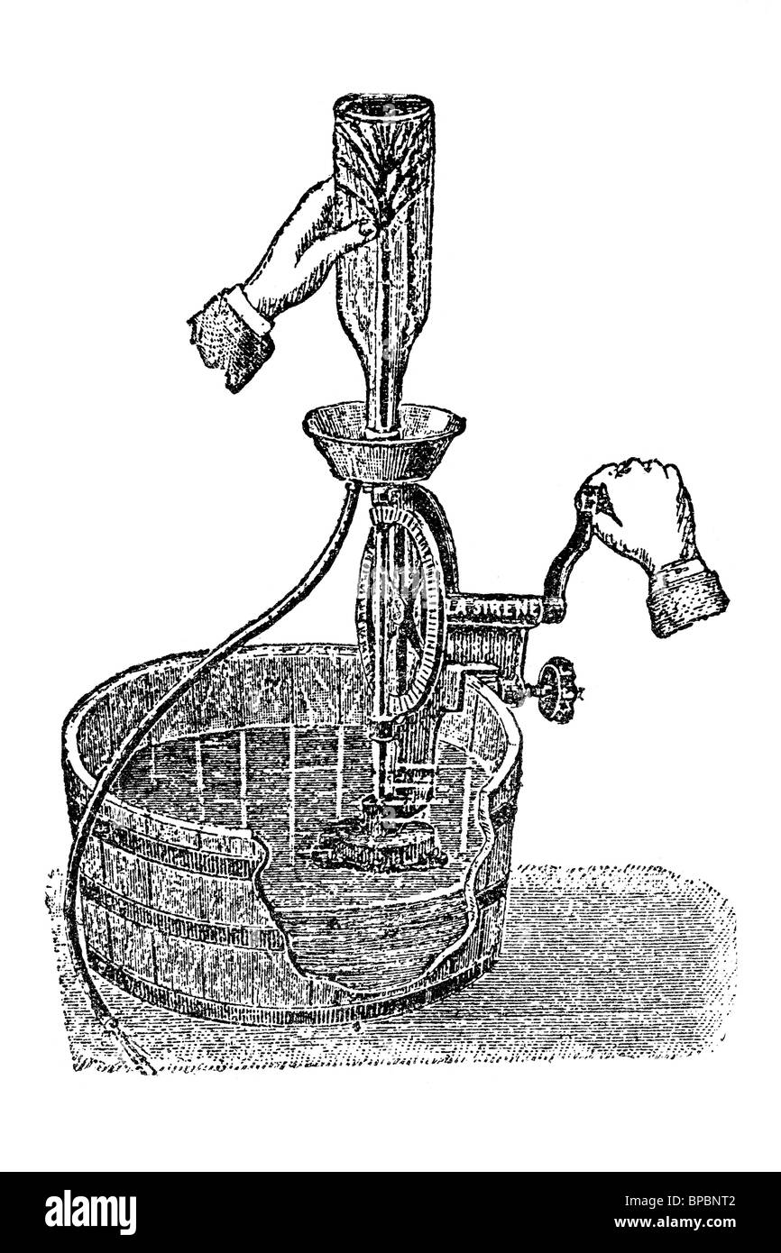Nettoyant de bouteille. Illustration d'antiquités. 1900. Banque D'Images