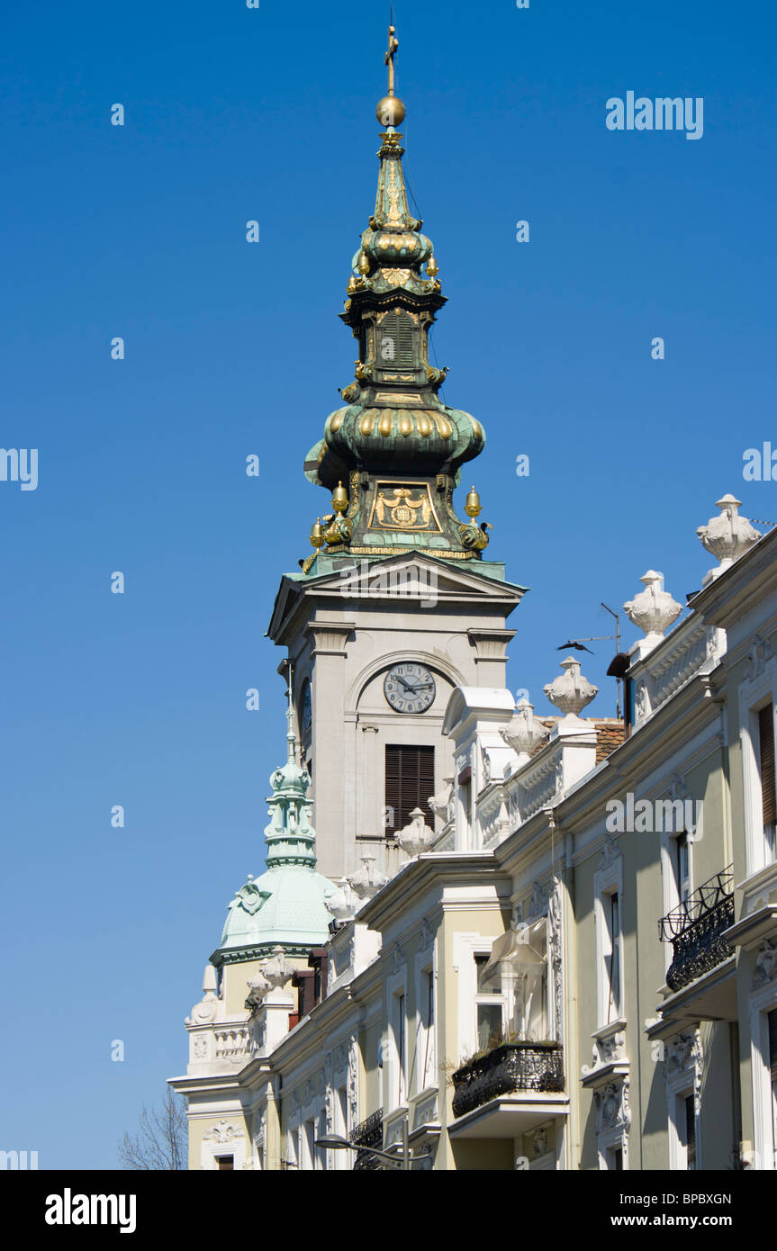 Haut de la cathédrale de l'église de Saint Michel Archange, Belgrade, Serbie Banque D'Images