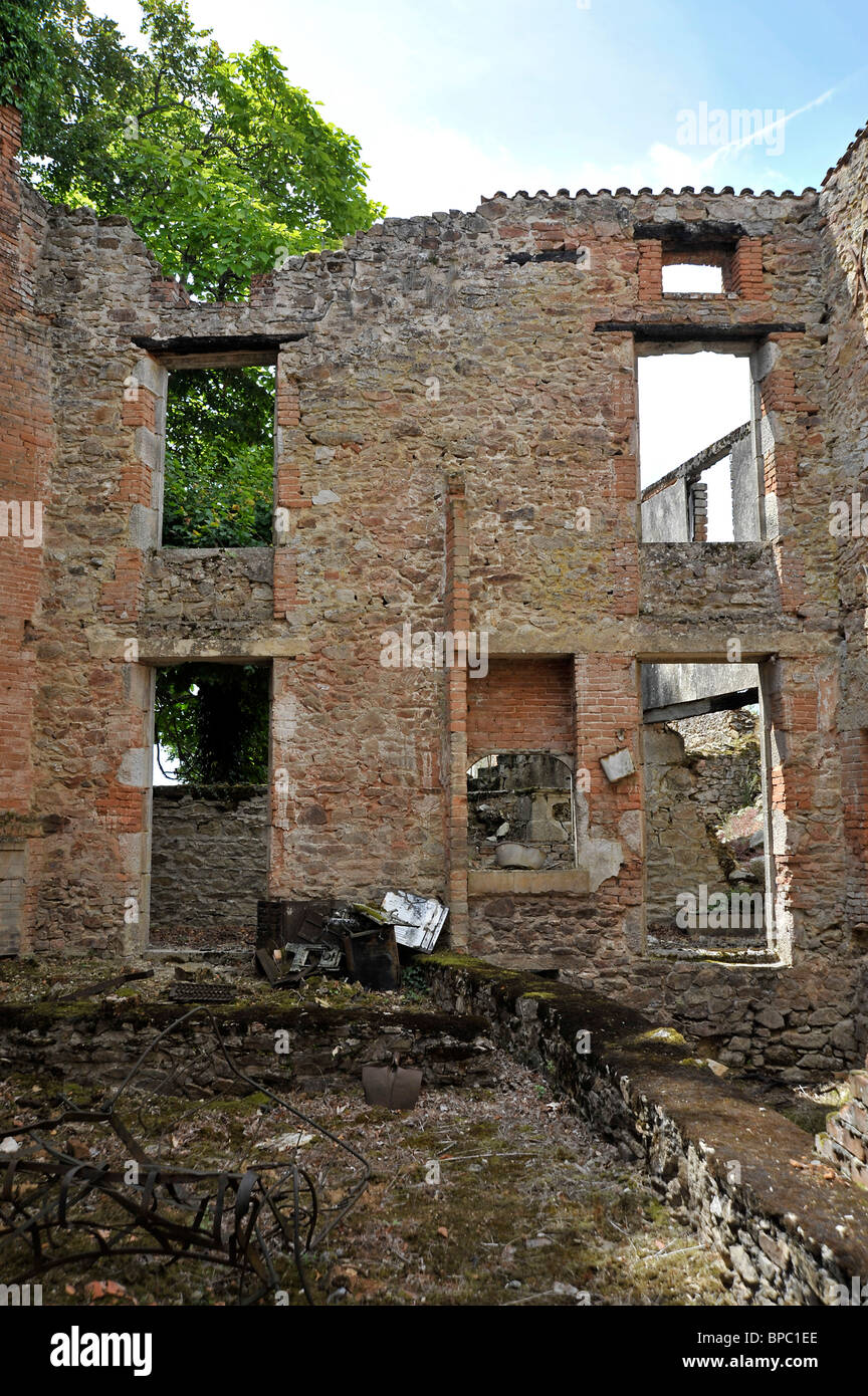 WW2 SS Nazi le massacre d'Oradour-sur-Glane Haute-Vienne Limousin France Banque D'Images