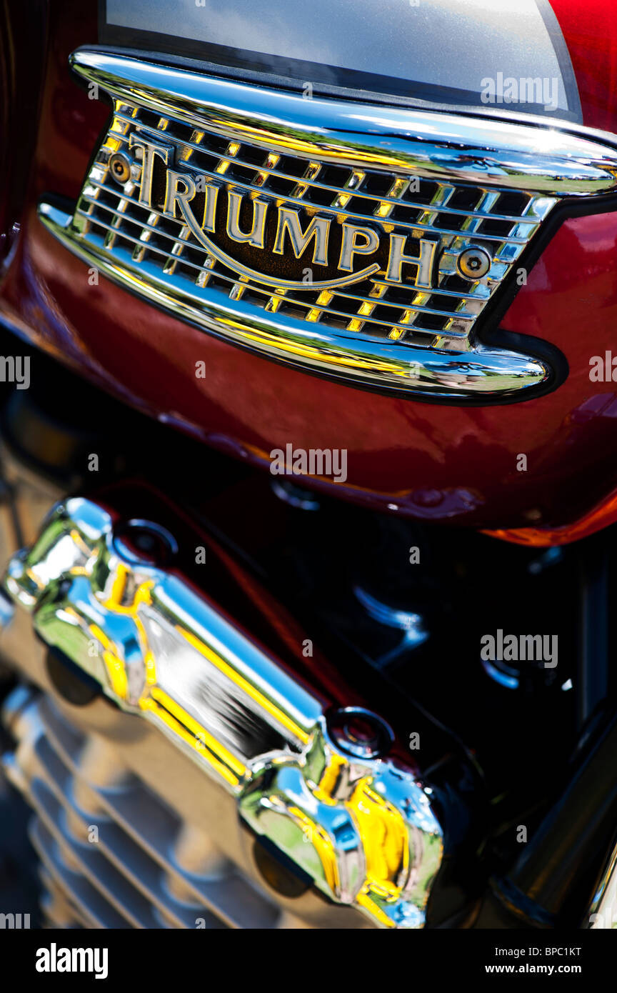 Triumph Thunderbird réservoir moto moto classique britannique , badge Banque D'Images