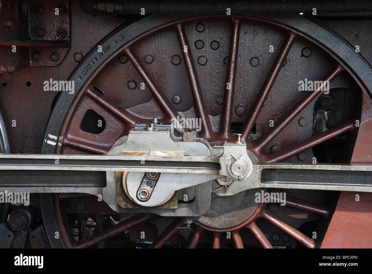 Une locomotive à vapeur, roue de conduite Banque D'Images