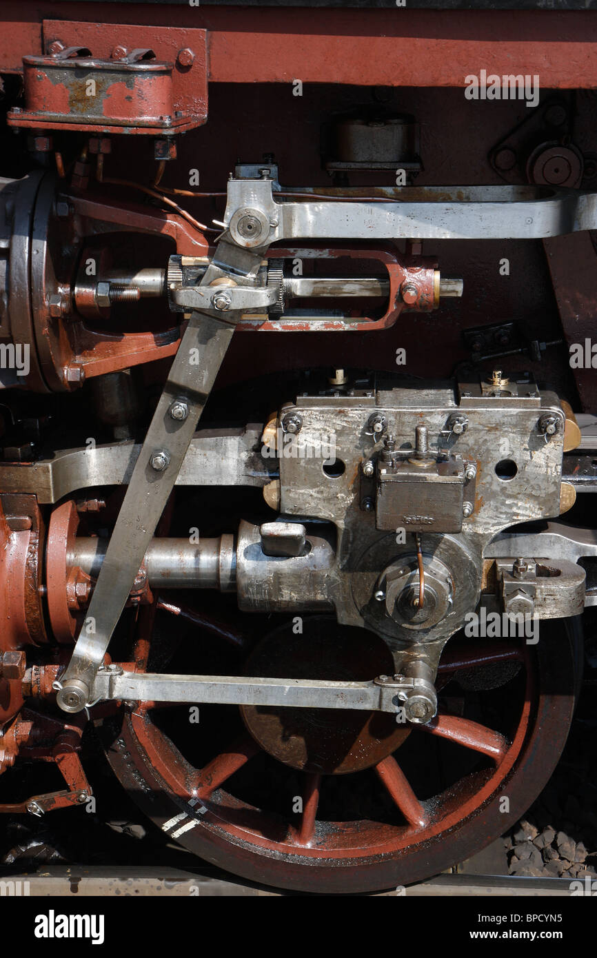 Une locomotive à vapeur, roue de conduite Banque D'Images