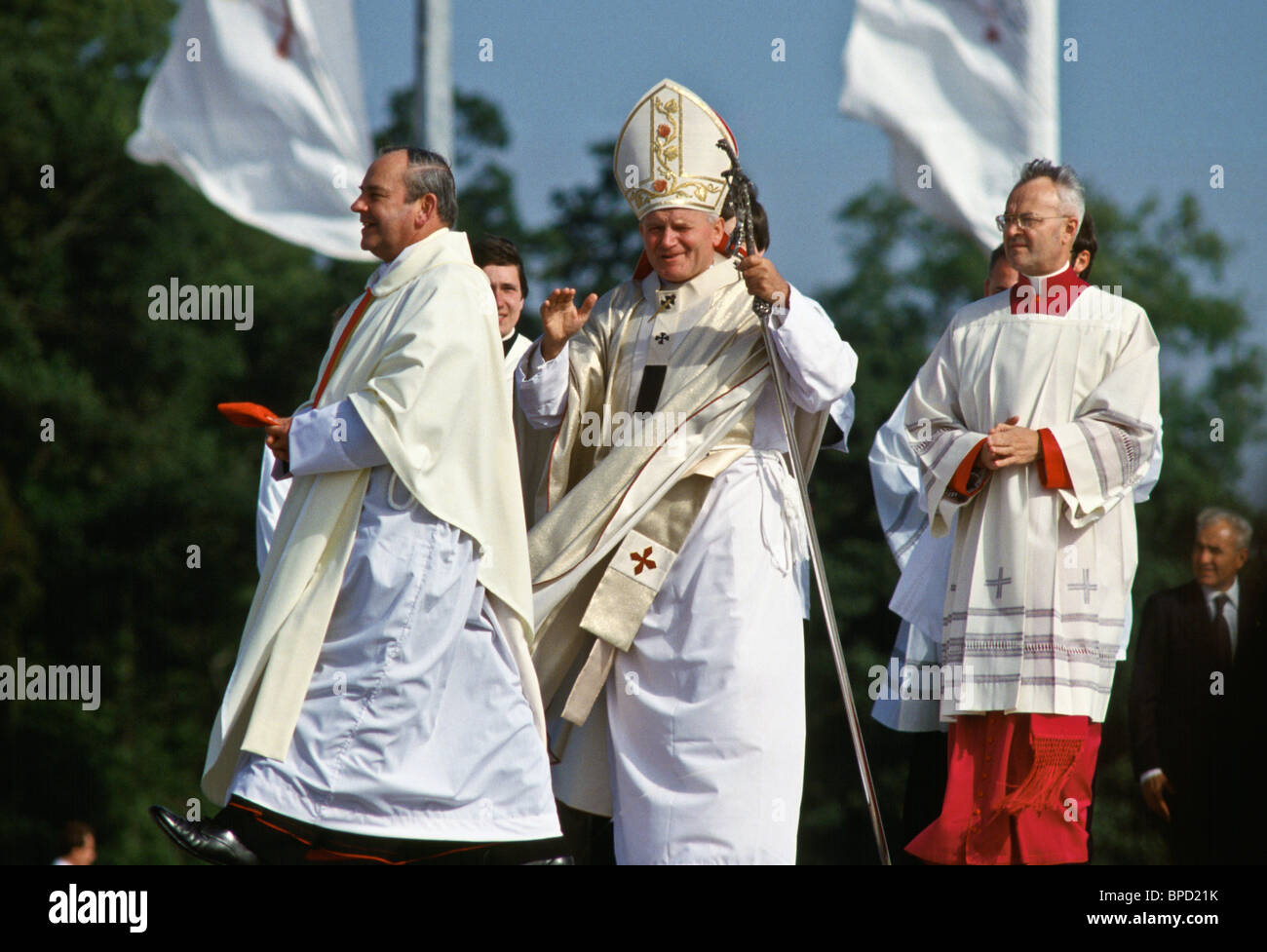 Le pape Jean-Paul II célèbre la Messe à vibrations lors de sa visite en Irlande Banque D'Images