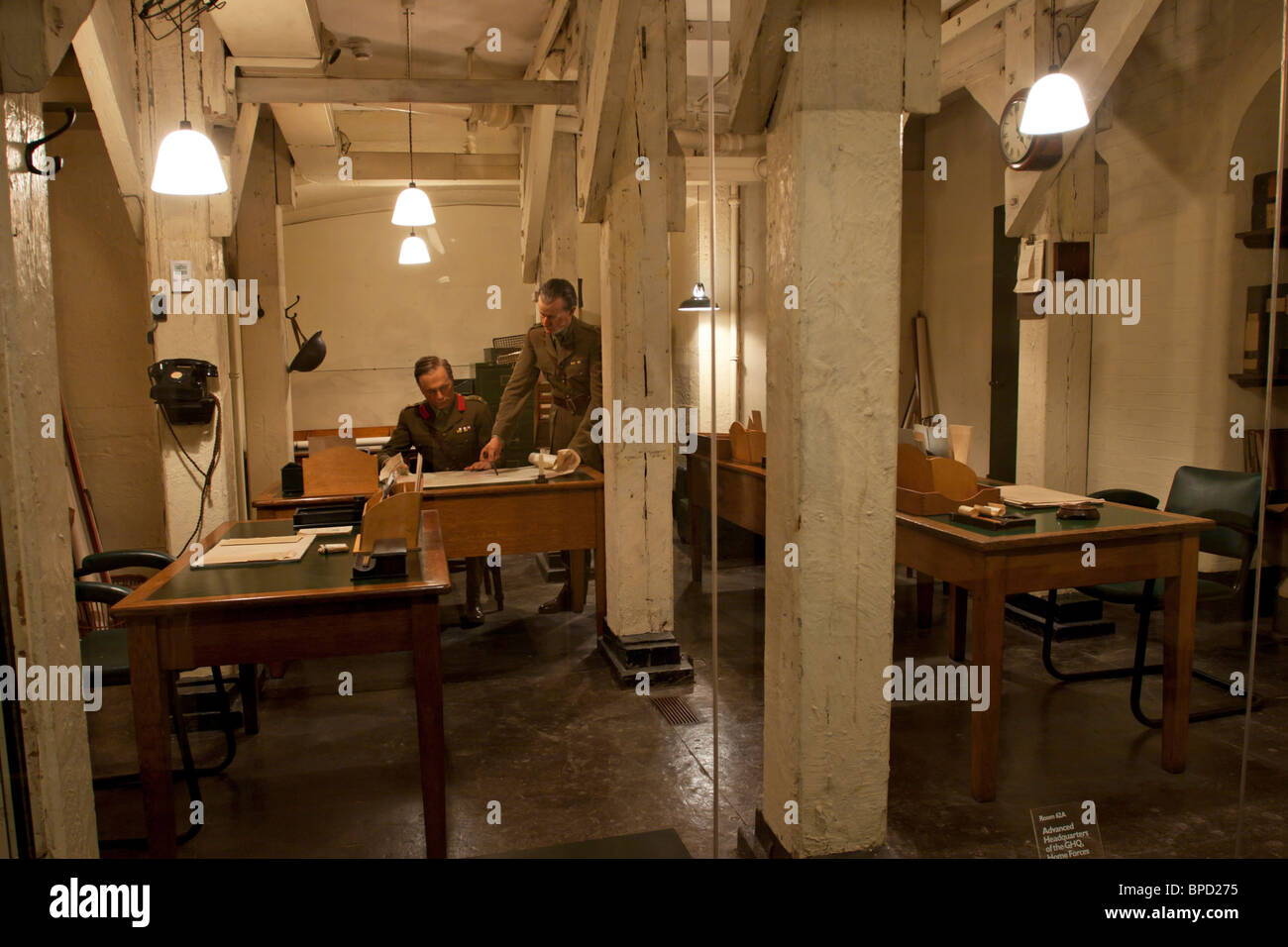 Churchill War Rooms (officiellement, le Cabinet War Rooms) - Vernon - Londres Banque D'Images
