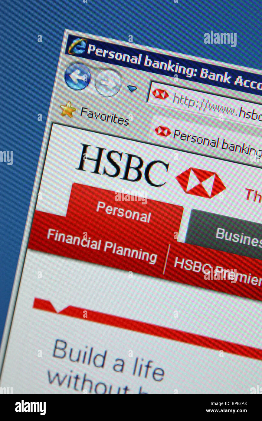 Site web de la HSBC services bancaires en ligne Banque D'Images