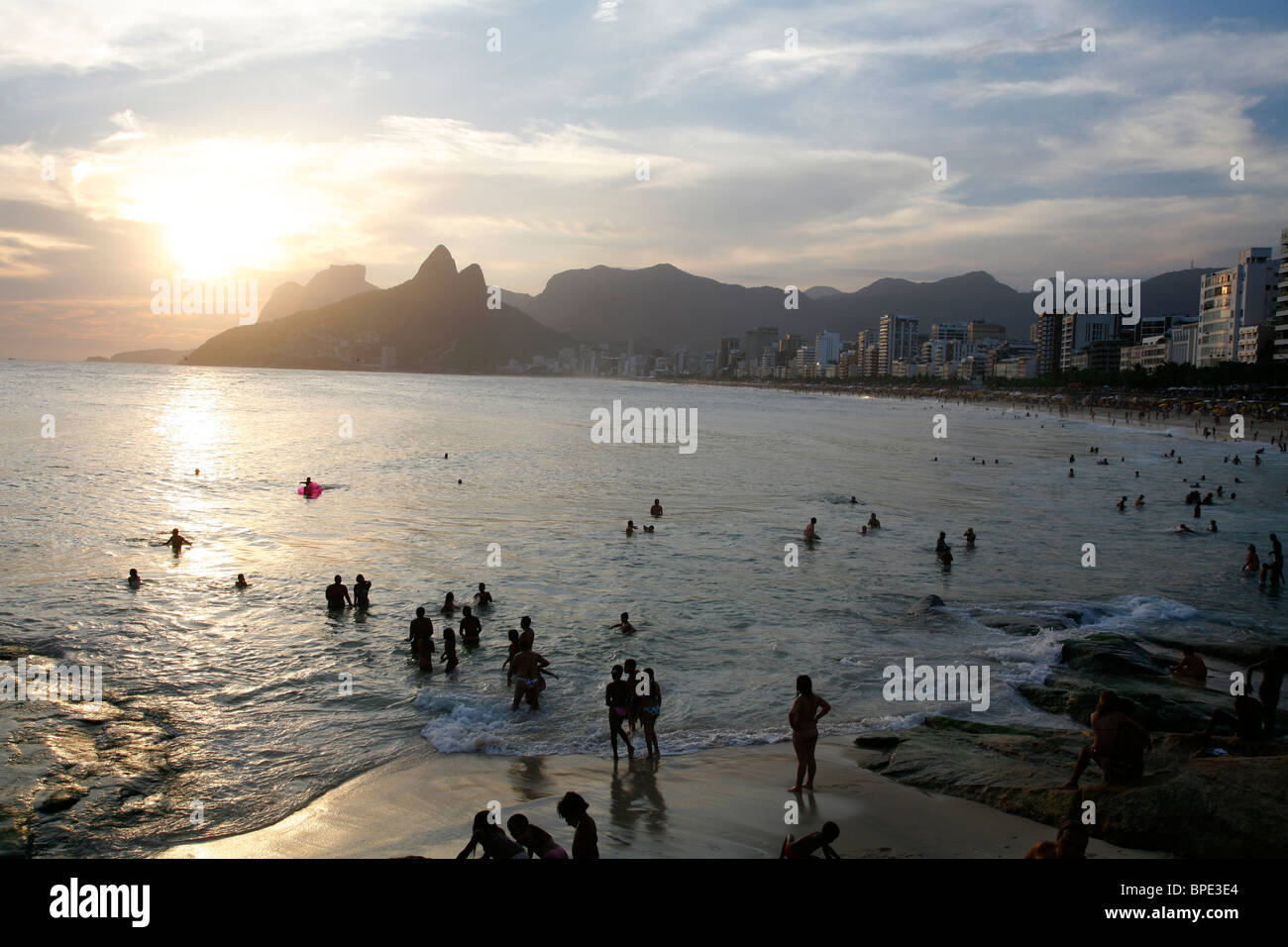 La plage d'Ipanema, Rio de Janeiro, Brésil. Banque D'Images