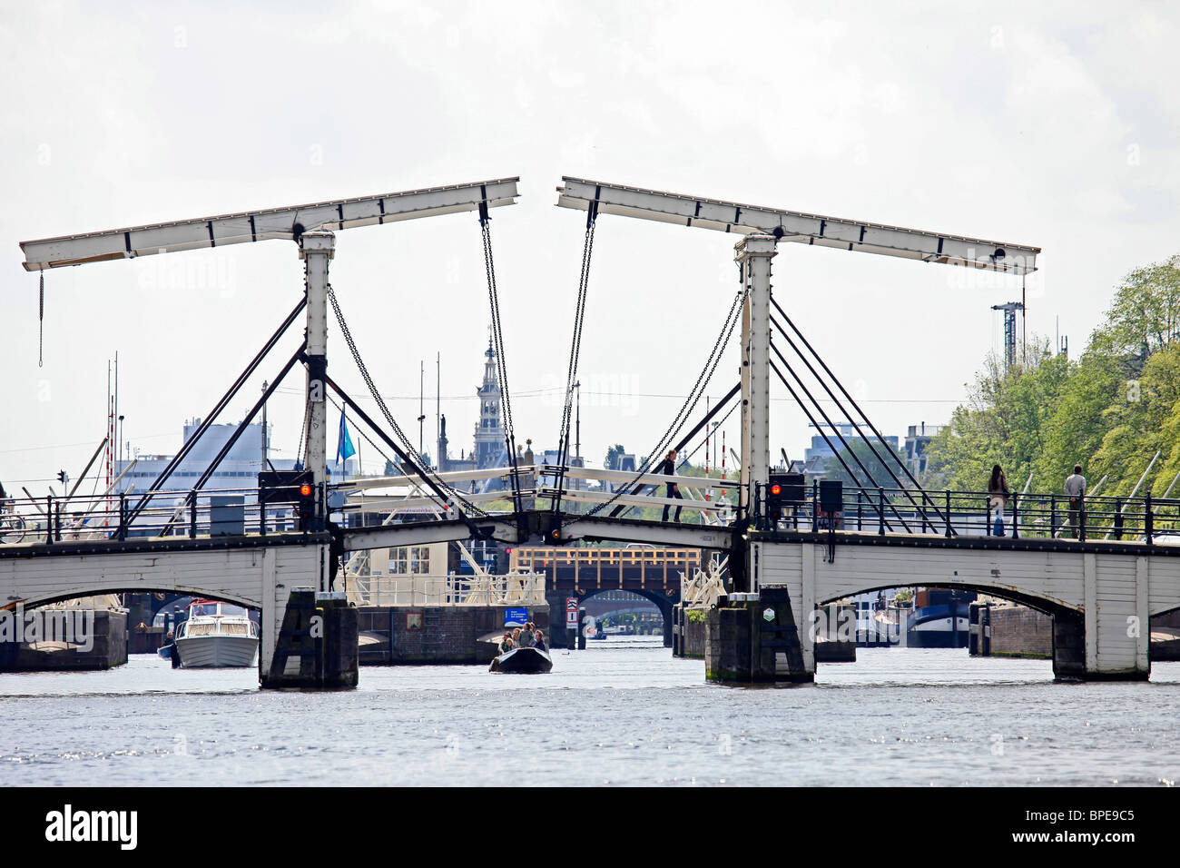Magere Brug (pont) à Amsterdam Banque D'Images