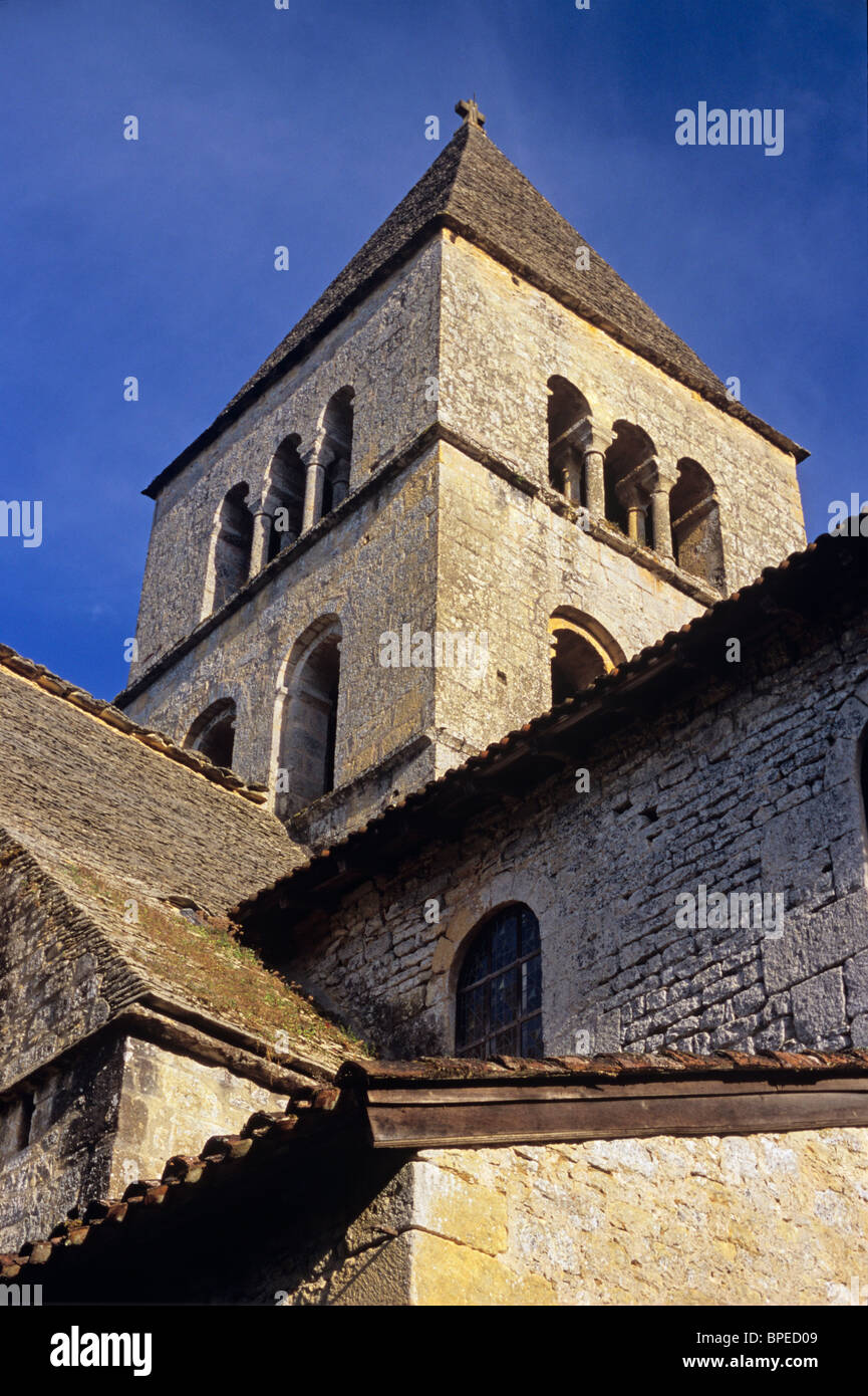 France, région de la Dordogne, vallée de la rivière Vézère, saint Léon-sur-Vézère, église romane Banque D'Images