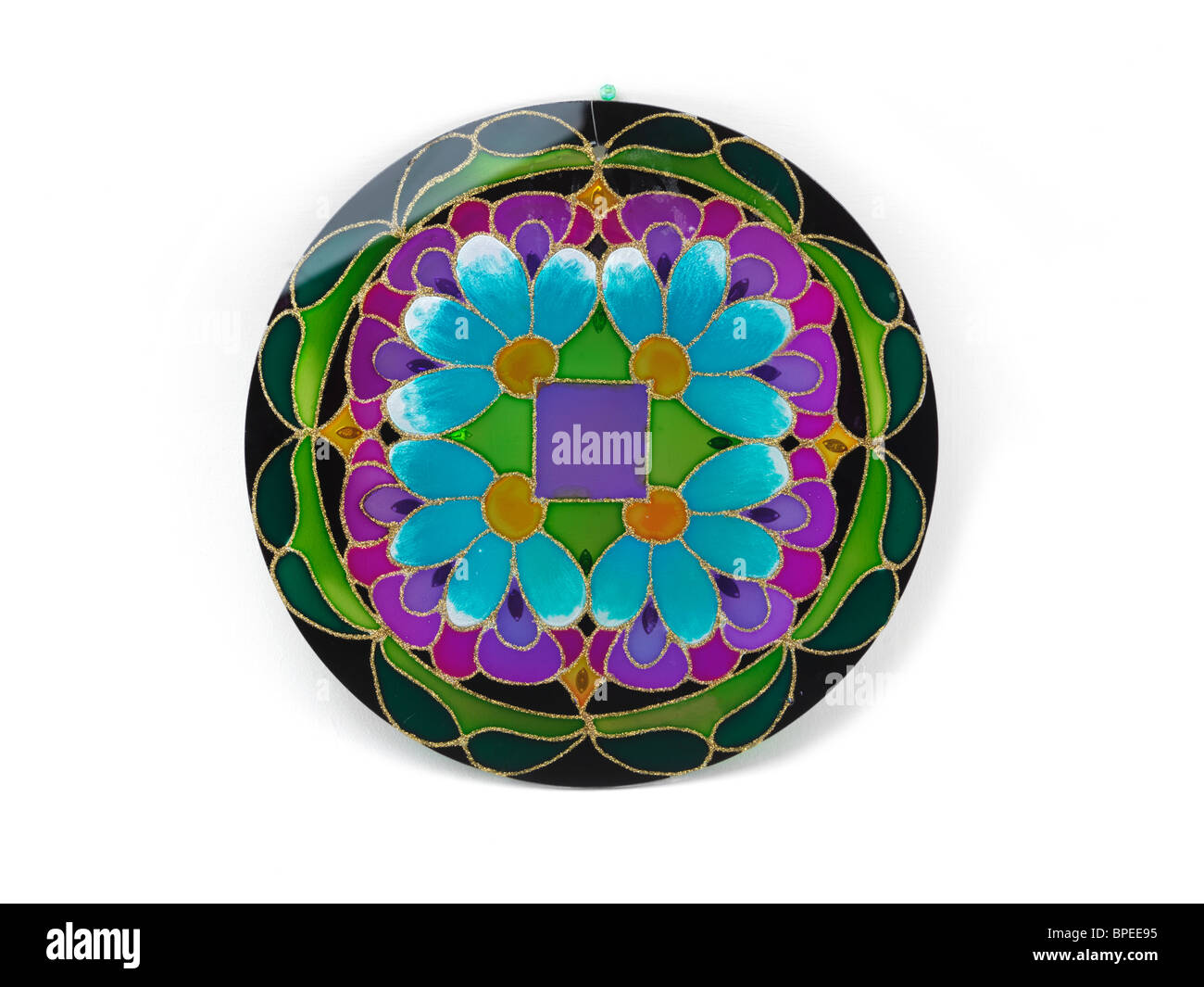 Vitrail Mandala bouddhiste Banque D'Images