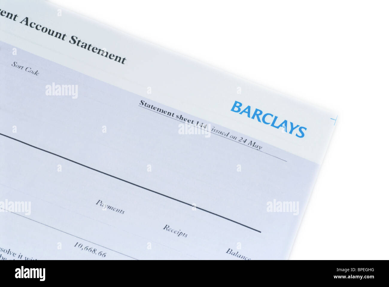 Déclaration de la Barclays Bank Banque D'Images