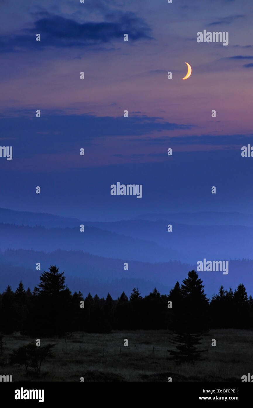 Vue sur les Vosges la nuit, Alsace, France Banque D'Images Vue sur les Vosges la nuit, Alsace, France Banque D'Images