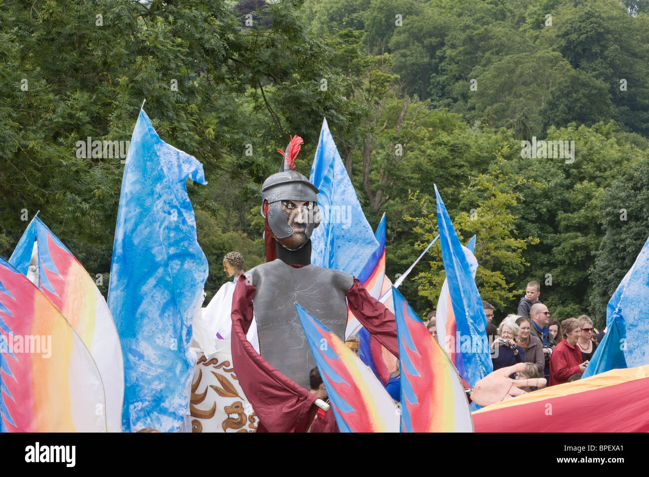 Marionnette géante de soldat romain à Albantide parade, St Albans, Royaume-Uni 2010 Banque D'Images