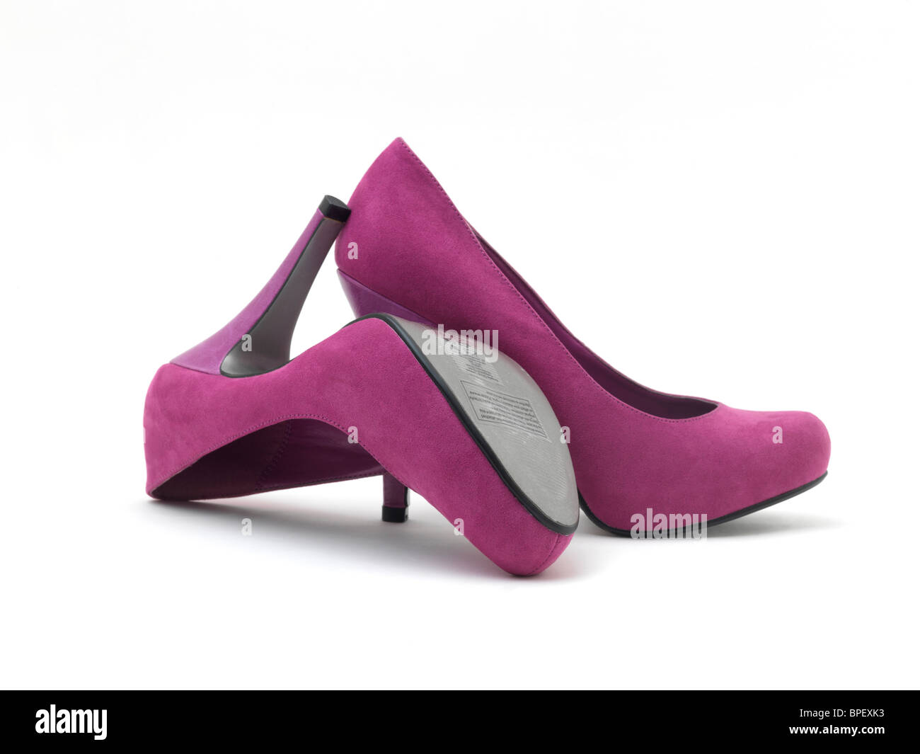 Paire de dames en forme de stylet Rose Chaussures Cour High-Heeled Banque D'Images