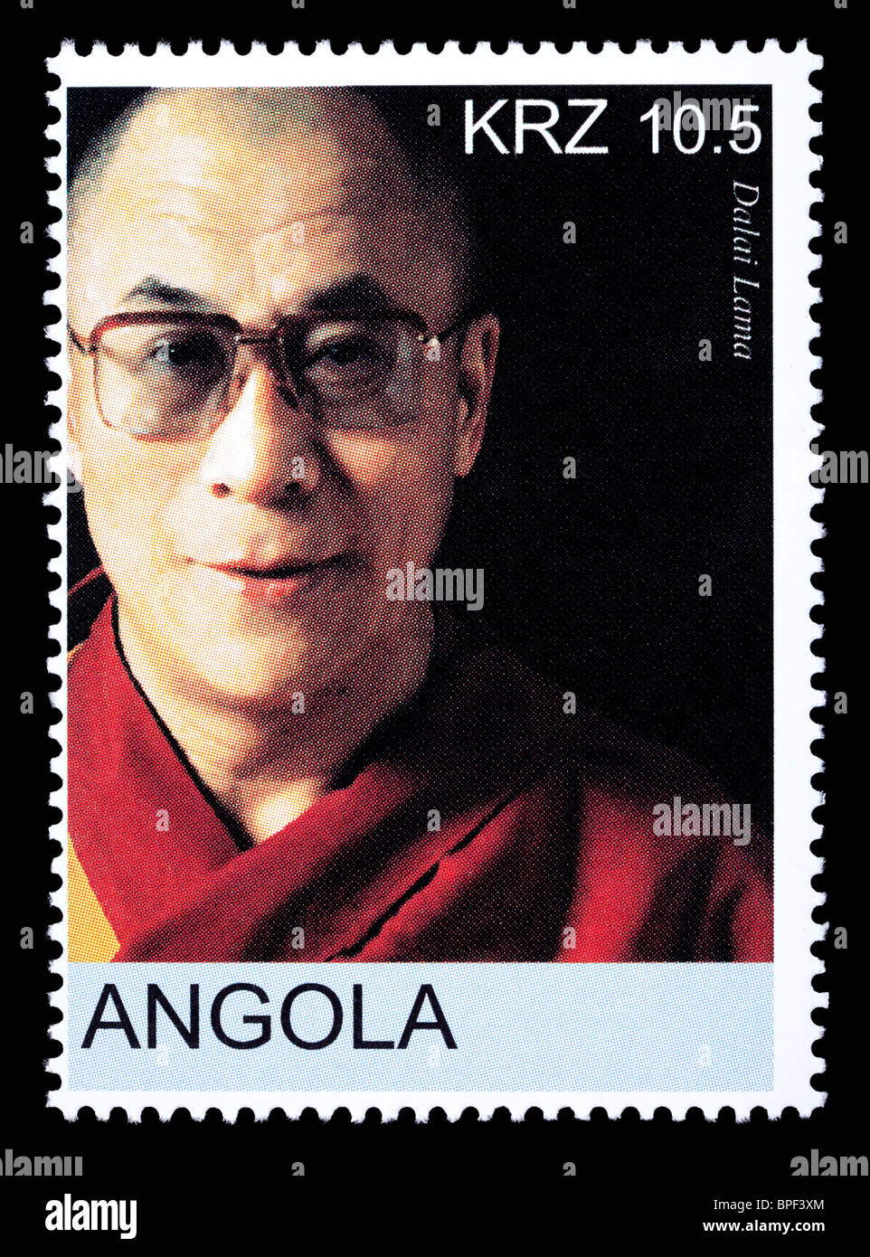 ANGOLA - circa 2005 : un timbre-poste imprimé en Angola montrant le dalaï-lama, vers 2005 Banque D'Images