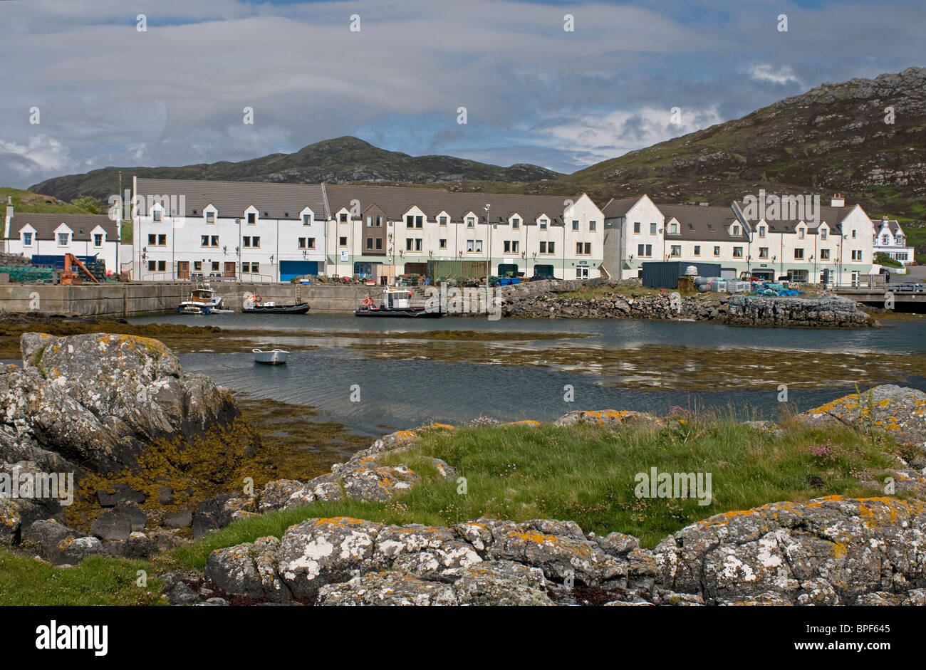 Le terminal de ferry Lochboisdale Port, South Uist Hébrides extérieures, en Écosse. 6425 SCO Banque D'Images