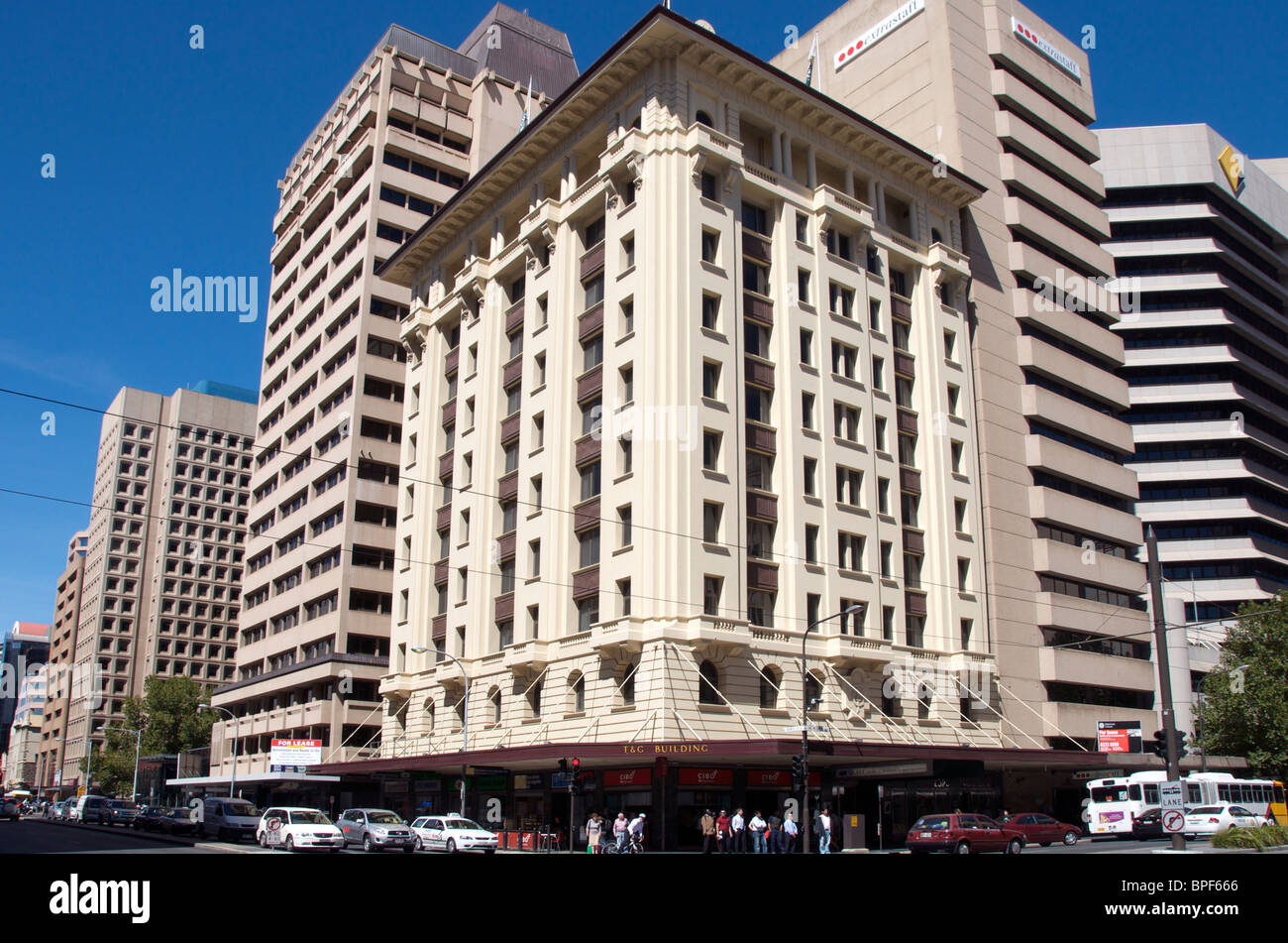 T & G Building, rue Adelaide (Australie) Banque D'Images