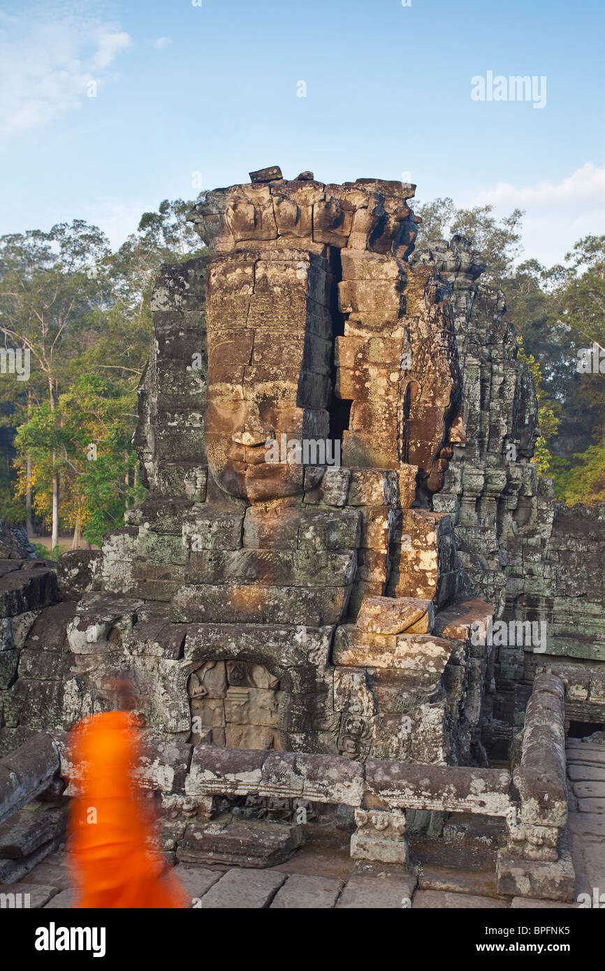 Le temple Bayon, Angkor Wat, Siem Reap, Cambodge Banque D'Images