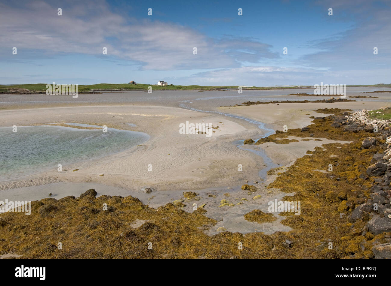 Marée basse sur South Uist à Gramsdal Cairinis,, Outer Hebrides, îles de l'Ouest, de l'Écosse. 6443 SCO Banque D'Images