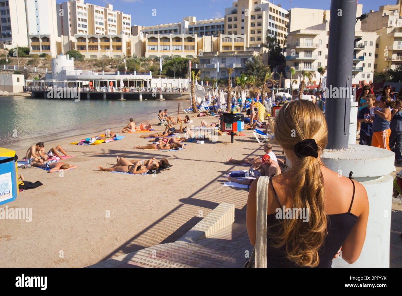 St George's Bay, Malte Banque D'Images