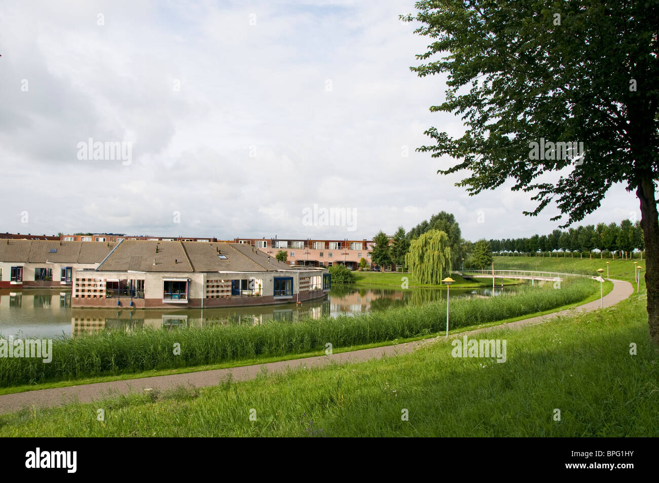 Lelystad capitale de la province de Flevoland construit sur un terrain qui a été fondée en 1967 Banque D'Images
