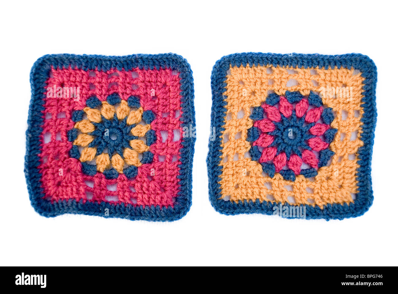 Deux modèles - Motif Crochet semblables dans différentes couleurs Banque D'Images