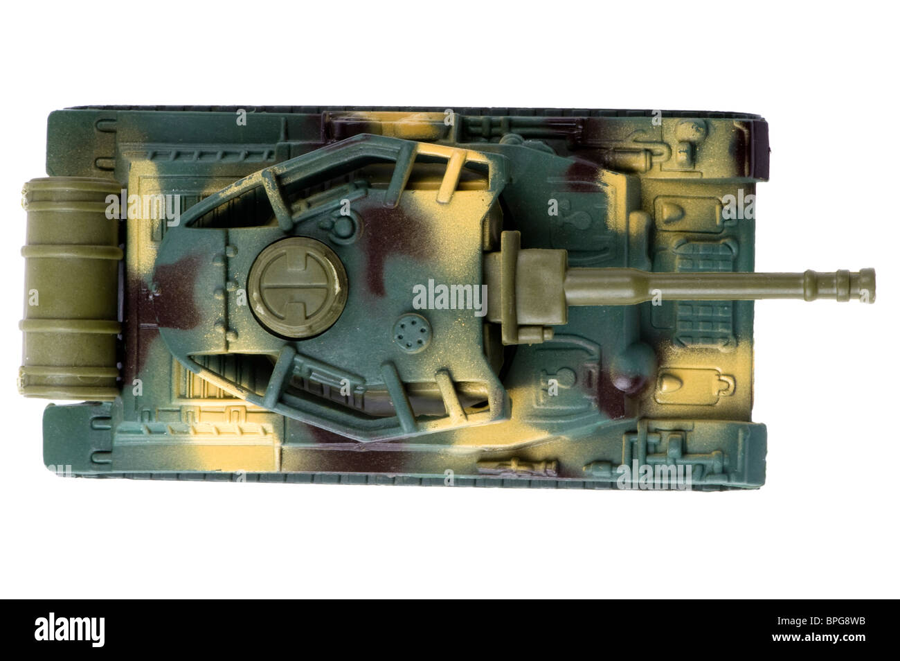 Objet sur blanc - toy tank close up Banque D'Images