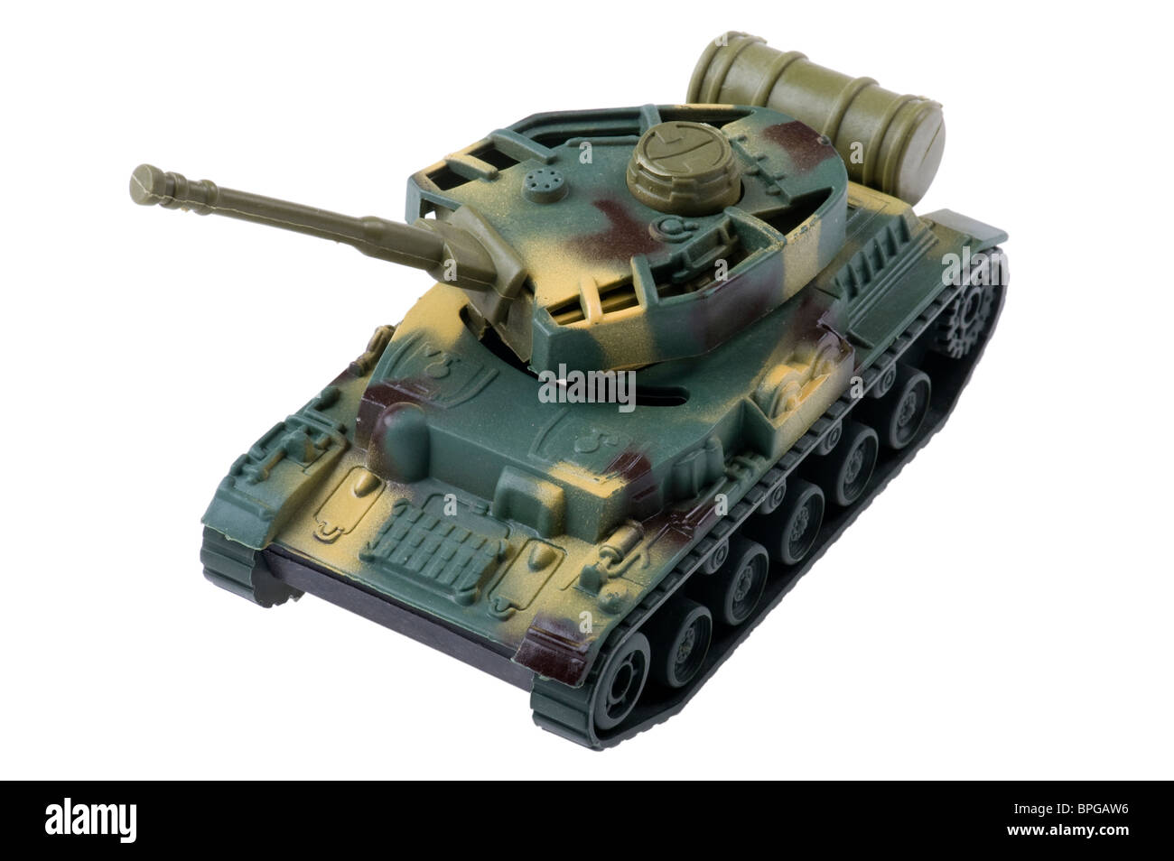 Objet sur blanc - toy tank close up Banque D'Images