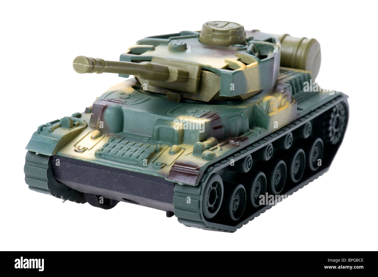 Objet sur blanc - toy tank close up Banque D'Images