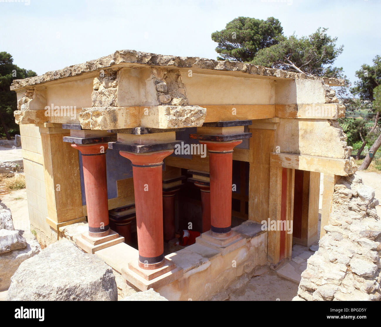 Bassin Lustral, Palais de Knossos (Knosos), Héraklion (Irakleio), Région Irakleio, Crète, Grèce (Crète) Banque D'Images