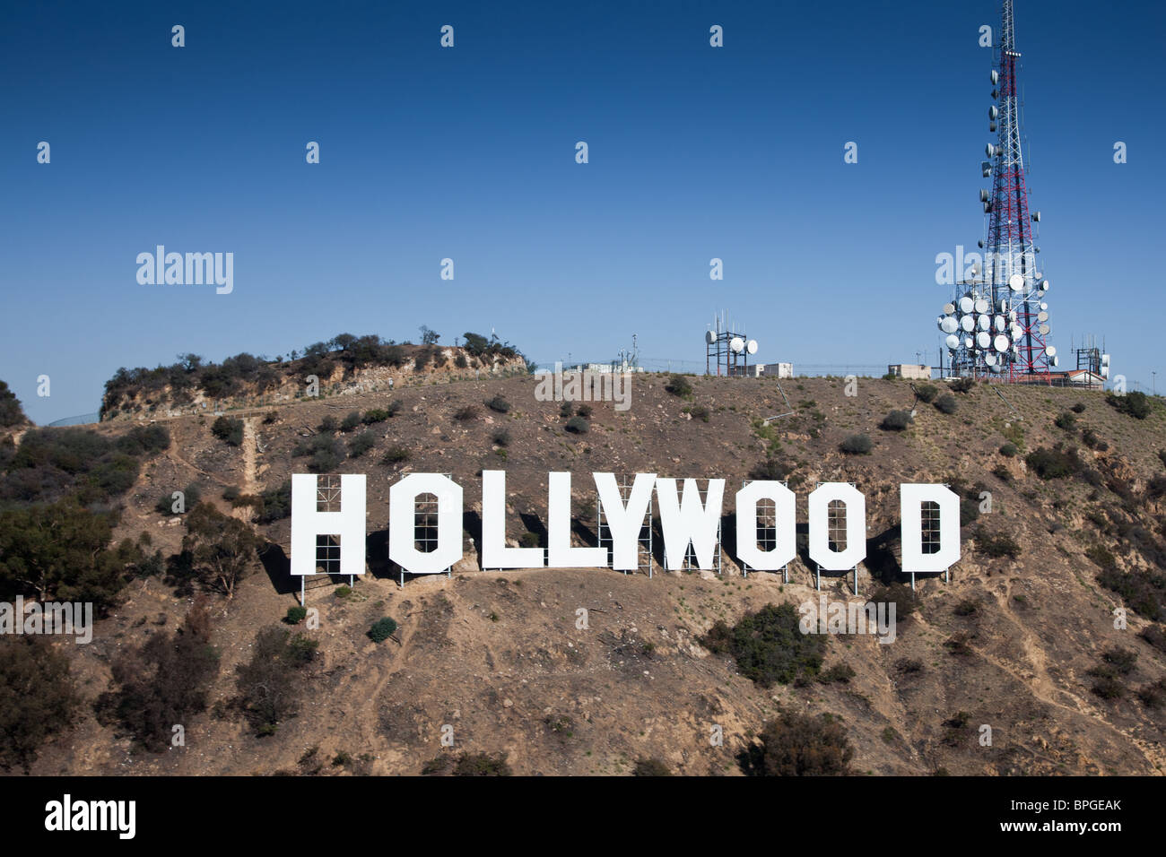 Vue aérienne de Hollywood Sign Banque D'Images