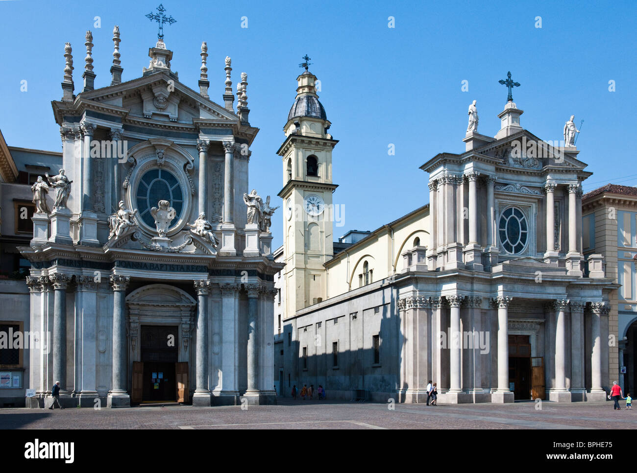 Italie, Turin, le S.Carlo e S. Cristina églises sur la Piazza San Carlo Banque D'Images