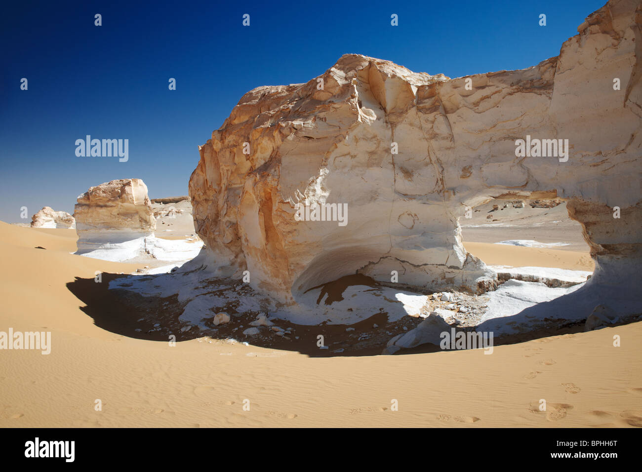 Le désert blanc à el Agabat, désert occidental, l'Égypte, l'Afrique Banque D'Images