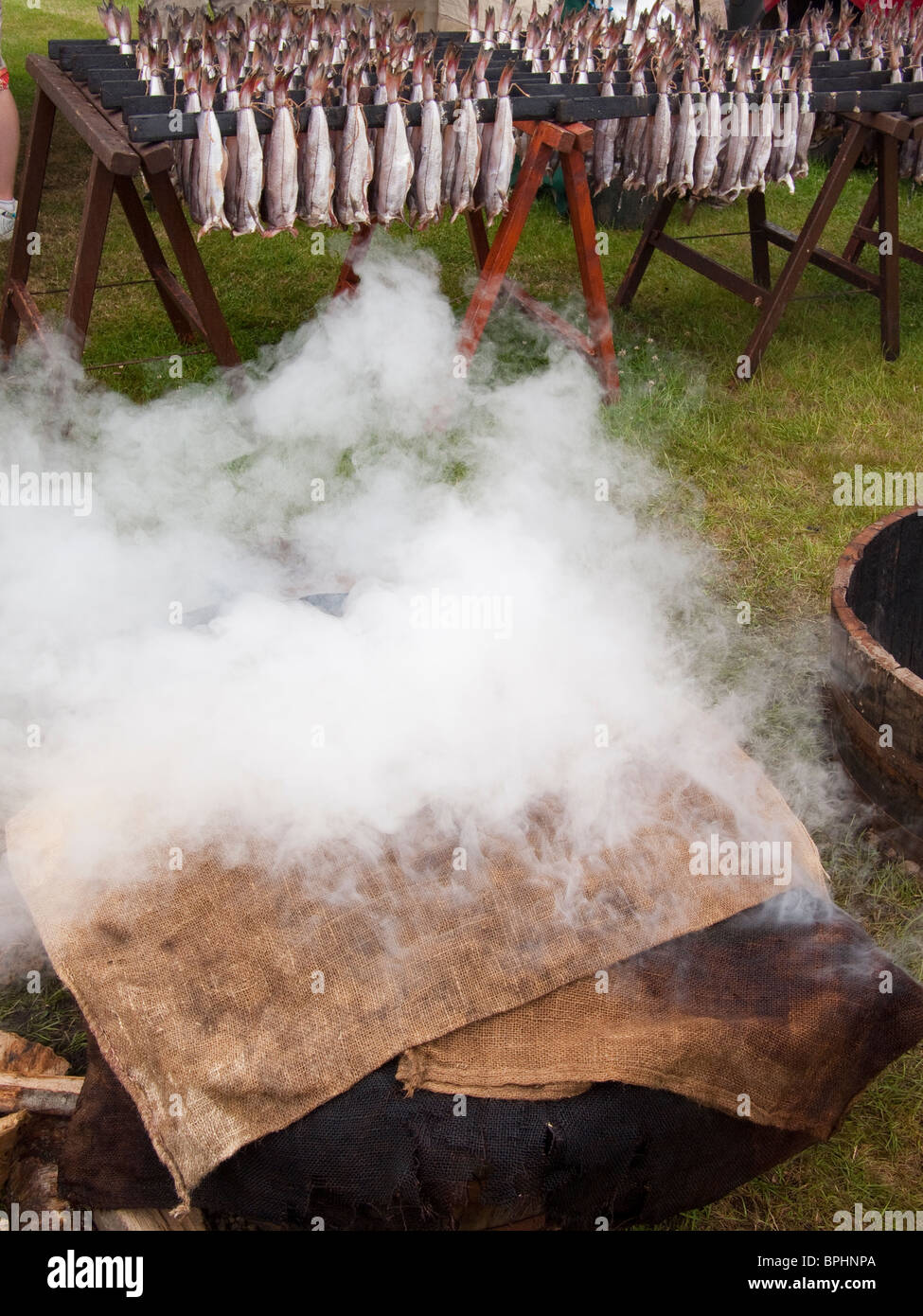 La cuisson dans l'Arbroath Smokies façon Tradional Banque D'Images