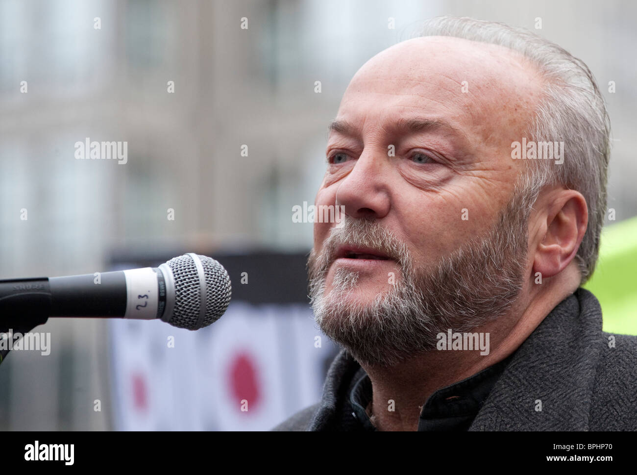 George Galloway MP speking à manifestation anti-guerre à Londres UK Banque D'Images