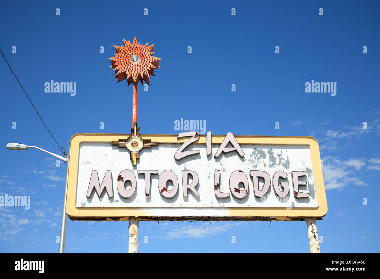 Zia motor lodge, Motel, Route 66, Albuquerque, New Mexico, USA Banque D'Images