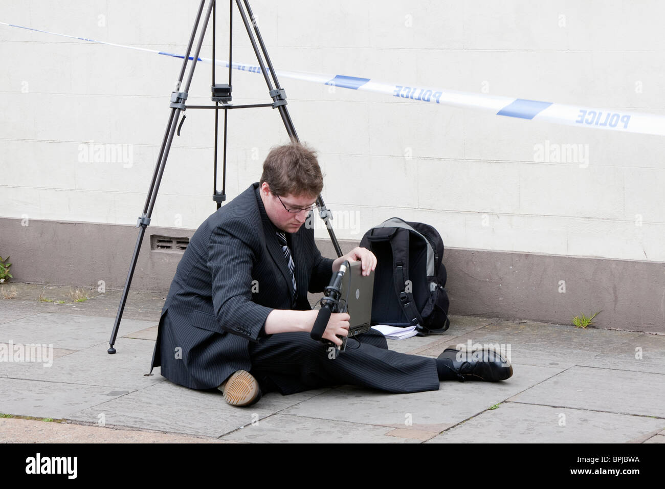 Scène de fusillades et victimes de Derrick Bird, Whitehaven Cumbria UK Juin 2010 Banque D'Images