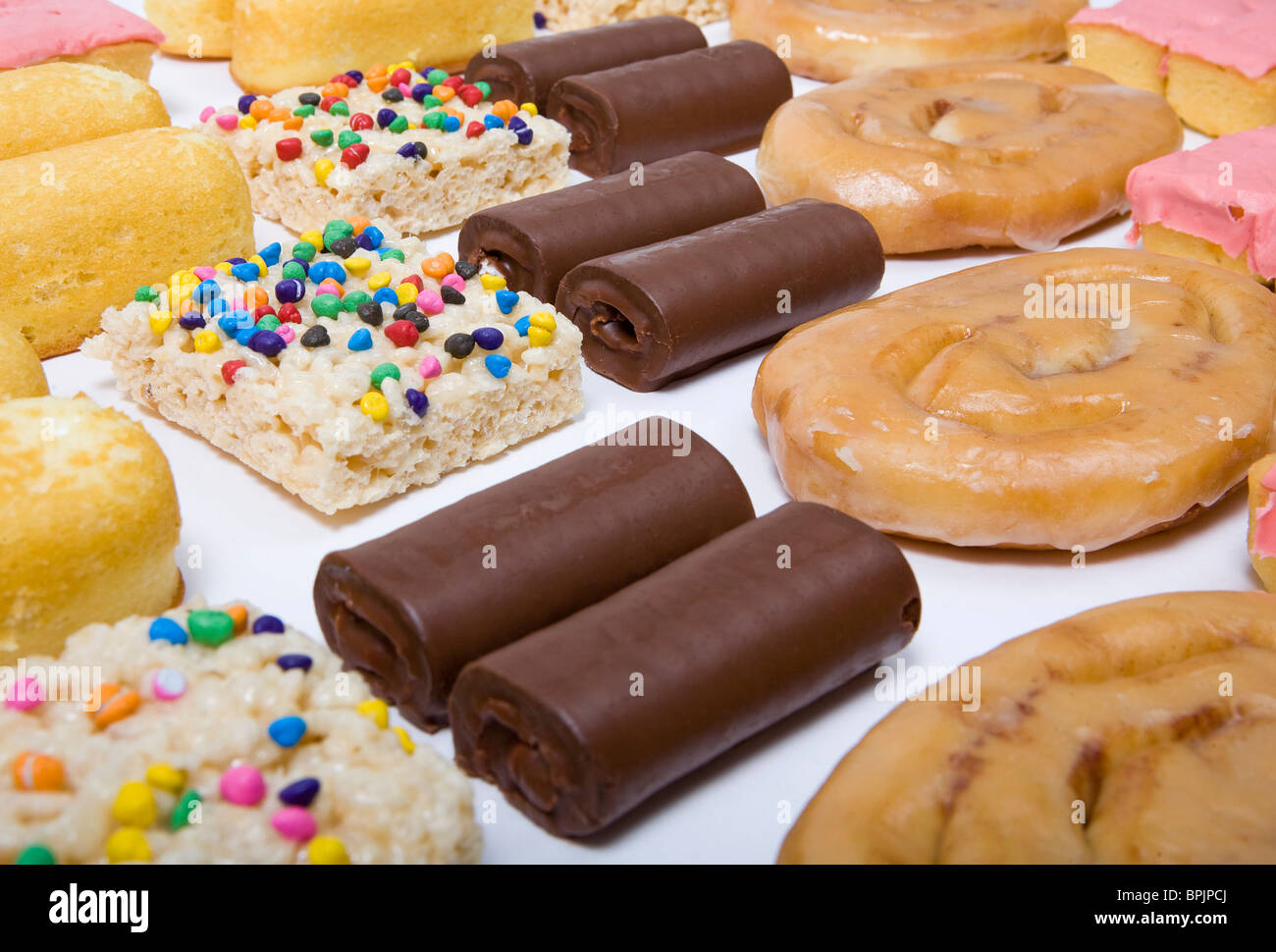 Un assortiment d'aliments vides. Banque D'Images