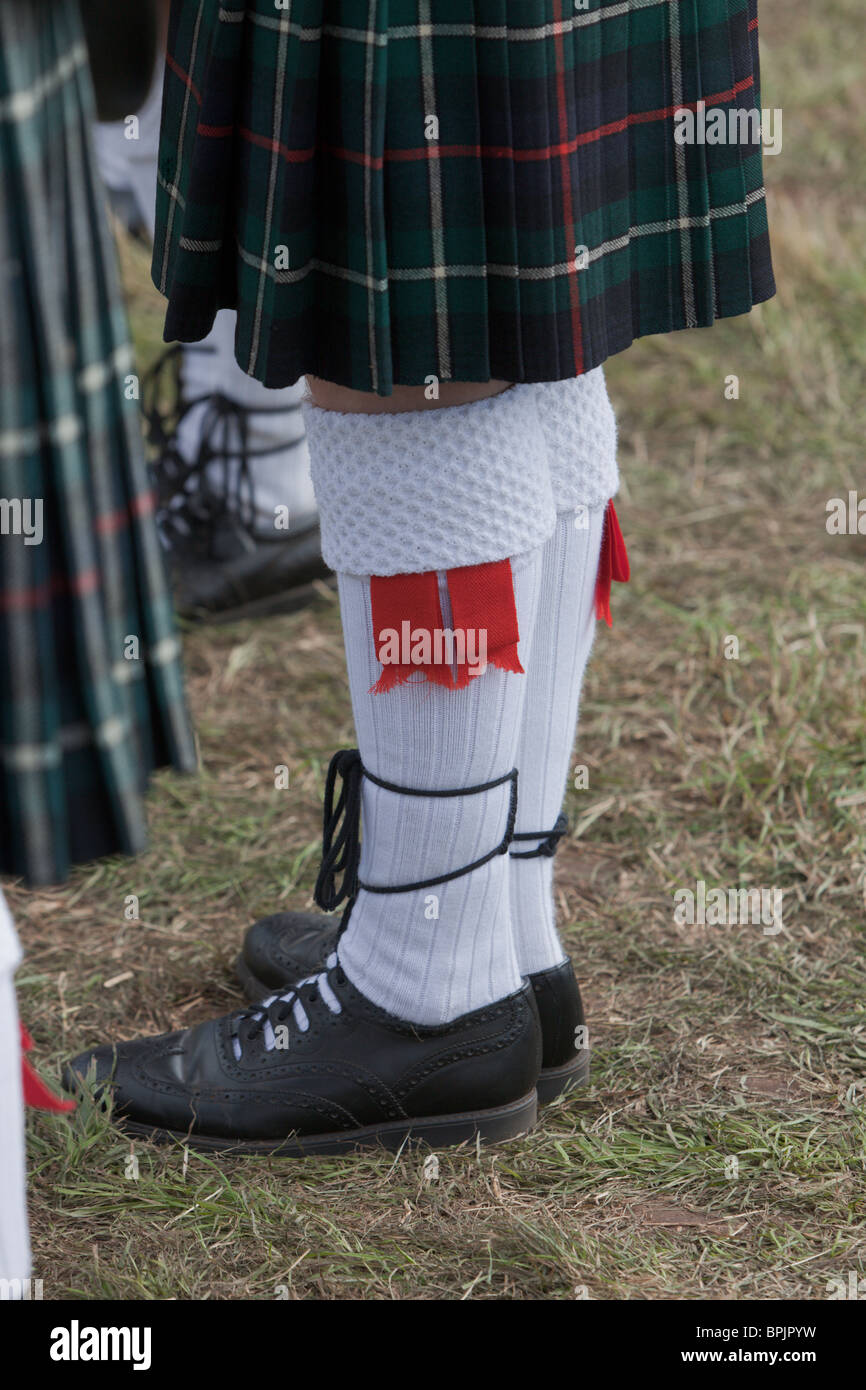 Chaussettes traditionnel porté par l'. Seaforth Highlanders Pipes & Drums Banque D'Images