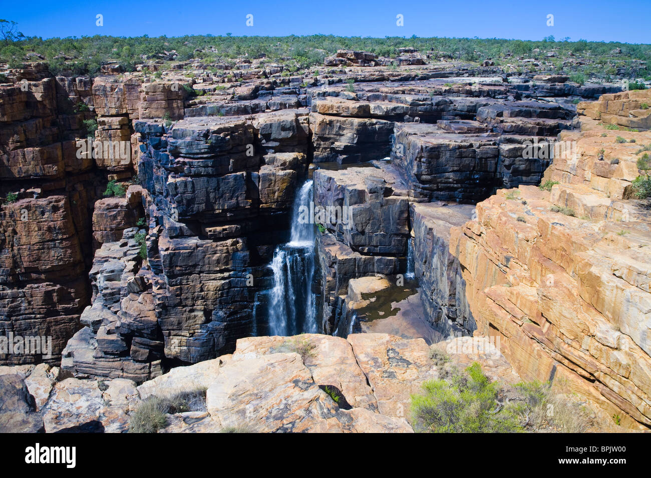 Le roi George Les chutes sont la région de Kimberley, goutte à goutte la plus haute des chutes d'Australie Banque D'Images
