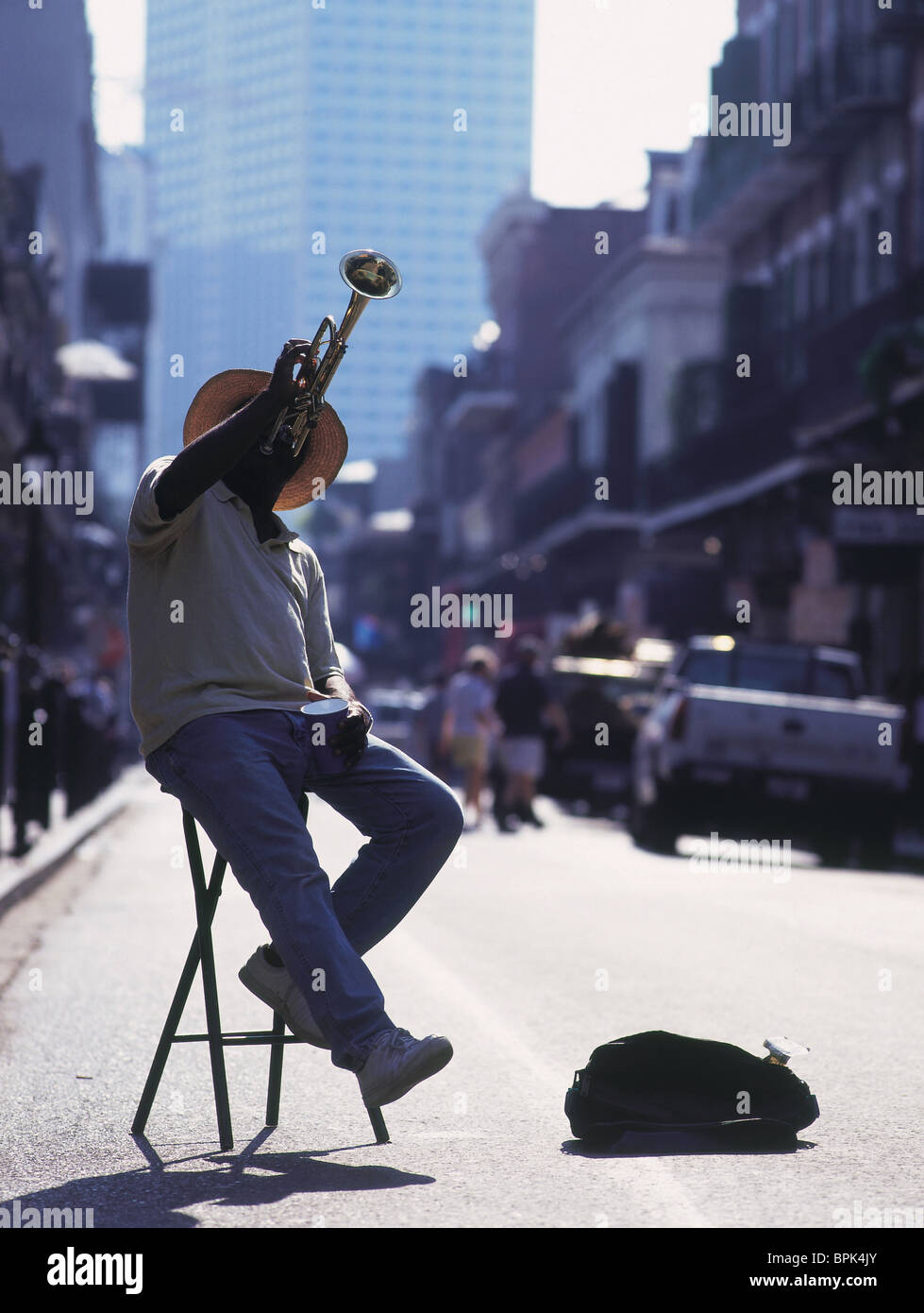 Joueur de Jazz New Orleans, Louisiane, USA Banque D'Images