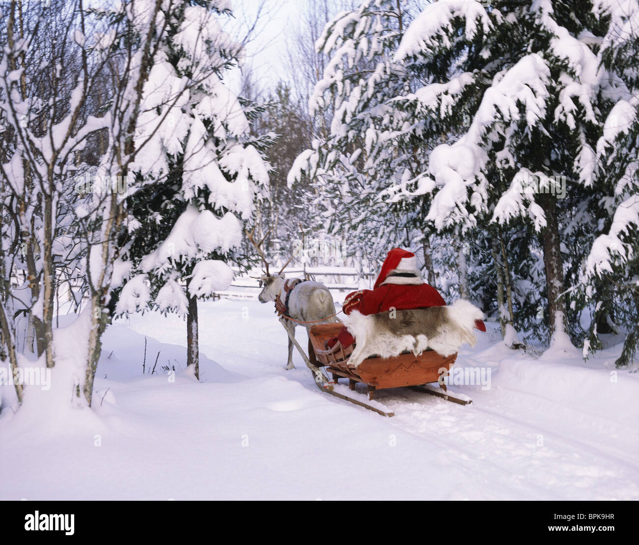 Le Père Noël, Laponie, Finlande Banque D'Images