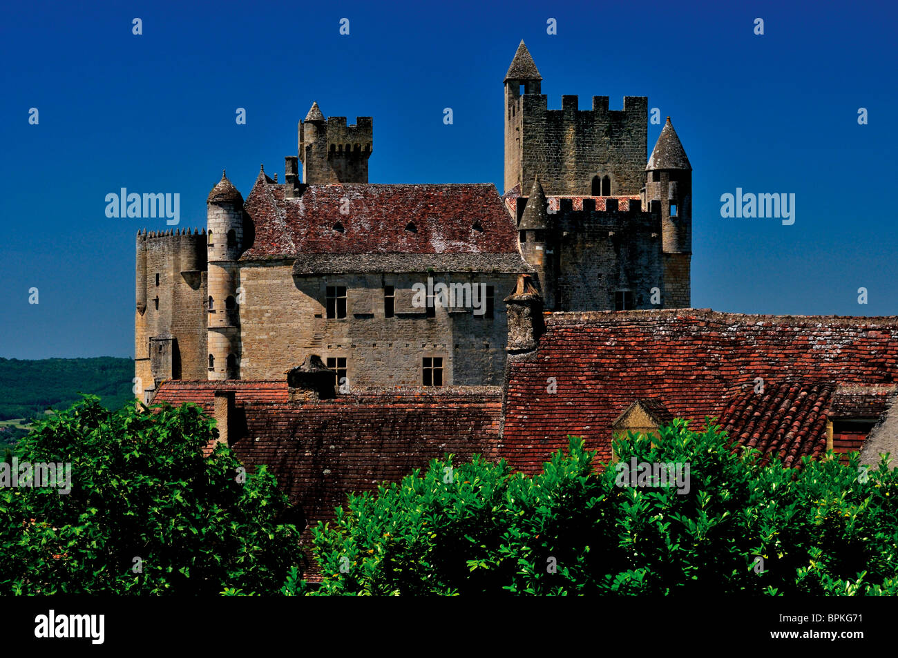 France : vue de l'ouest de château de Beynac Banque D'Images