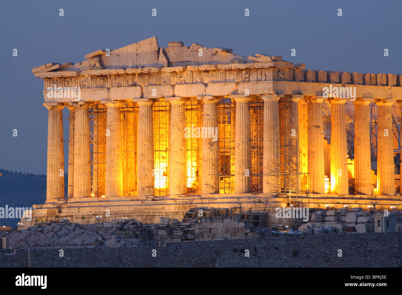Détail du Parthénon sur l'acropole Banque D'Images