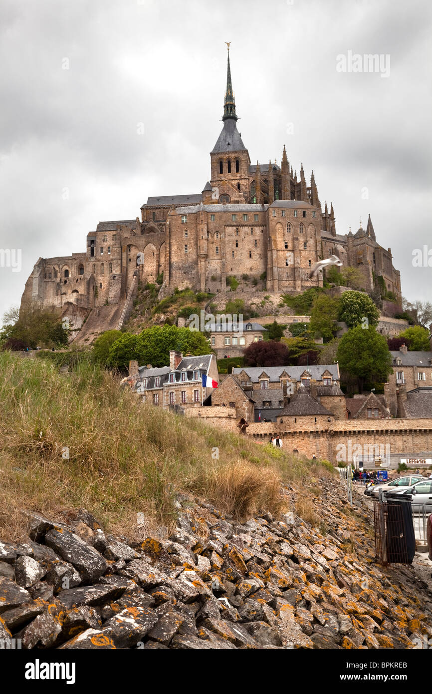 L'Abbaye du Mont Saint-Michel, Normandie, France Banque D'Images