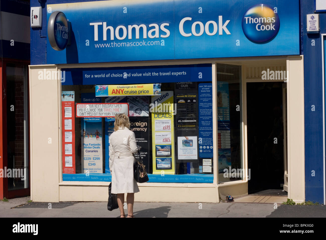 Agence de voyage Thomas Cook Thornton Cleveleys Lancashire Banque D'Images