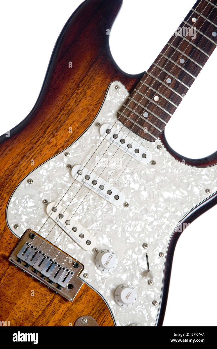 Une fender stratocaster Strat bois Koa etition limitée Photo Stock - Alamy