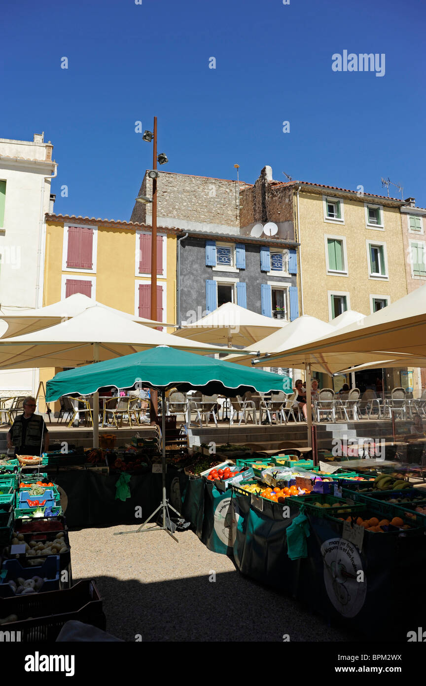 Market à Leucate Village,Aude,France Banque D'Images