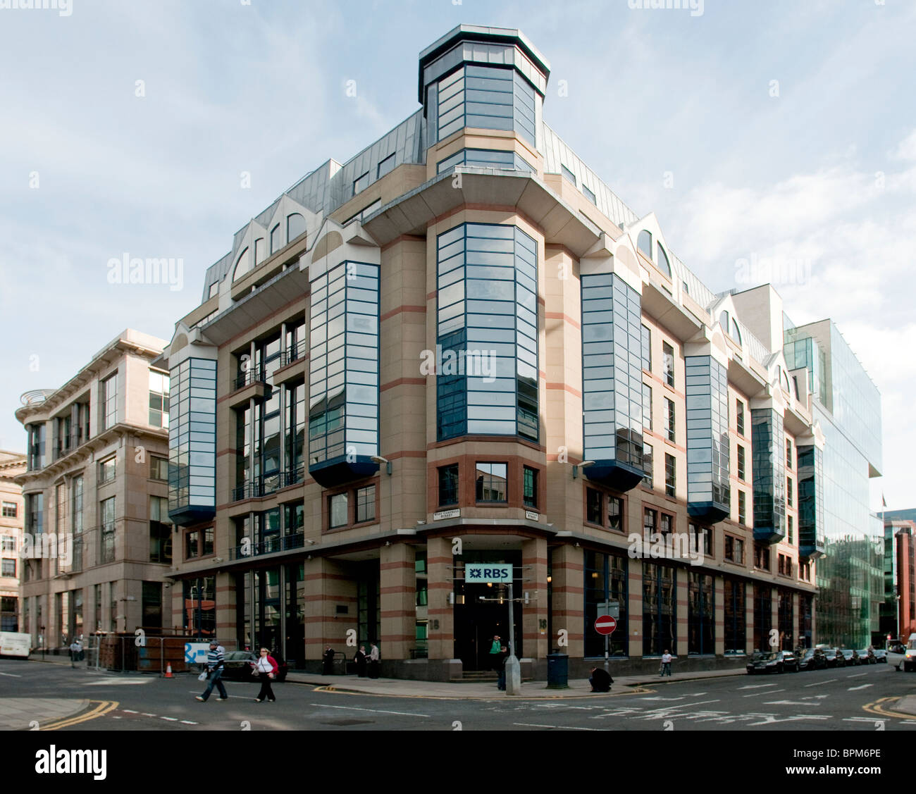La ligne directe de l'assurance et RBS (Royal Bank of Scotland) building Glasgow. Banque D'Images